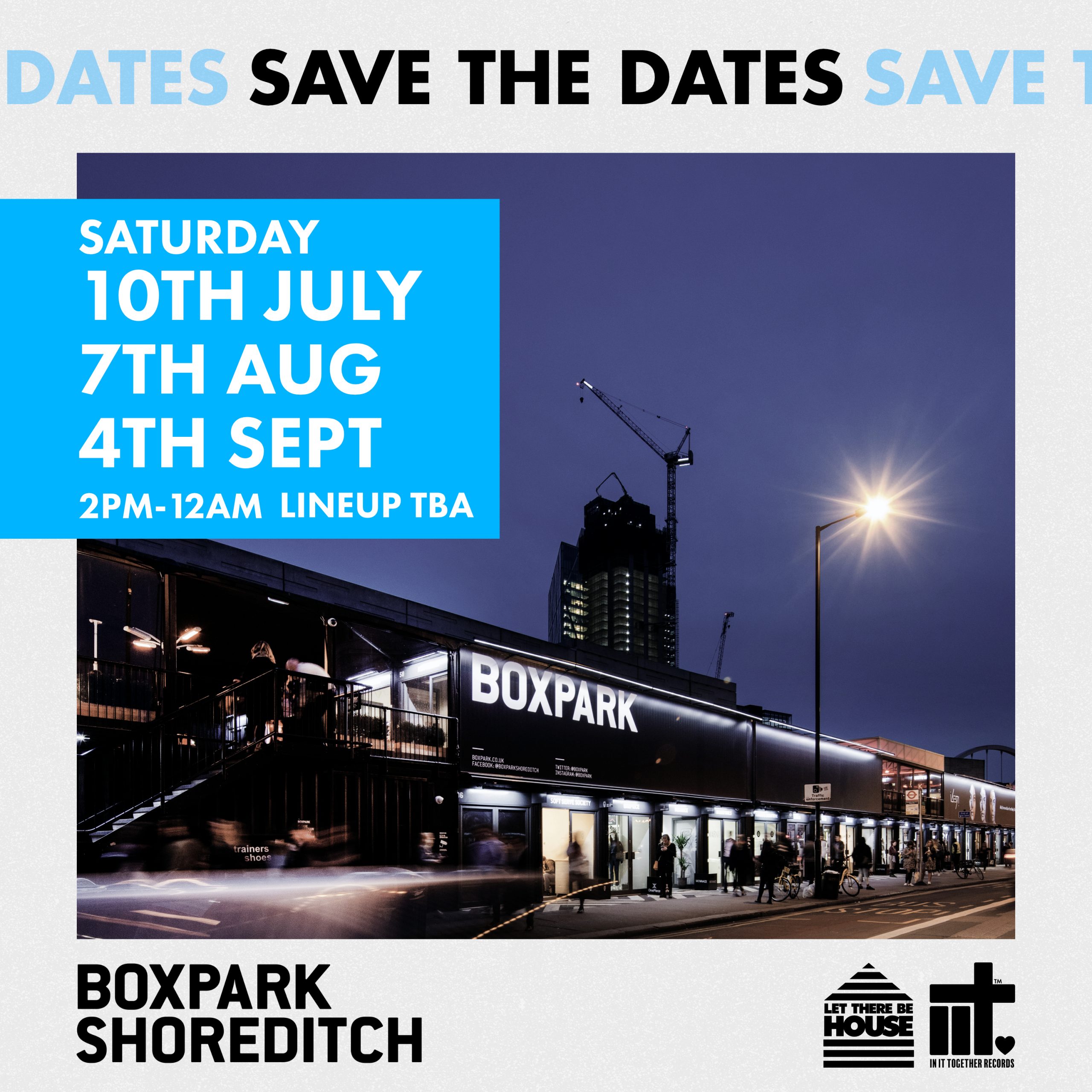 LTBH x Boxpark Holding Screen - Save The Dates